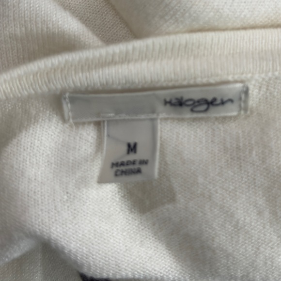 Halogen Knit Cardigan Ivory White Button Down 3/4 Long Sleeve - Picture 5 of 7